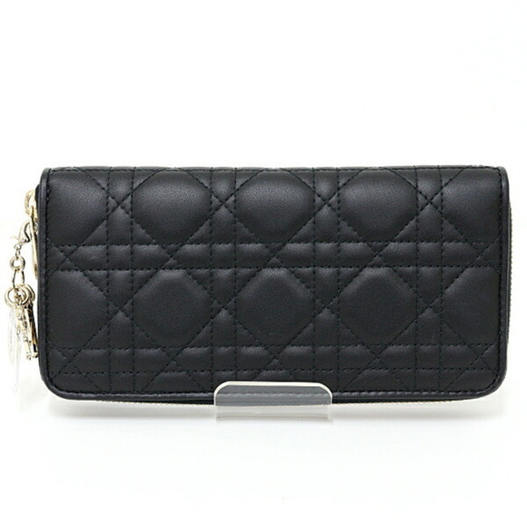 Dior Handbags - DIOR Black Lambskin Leather Wallet